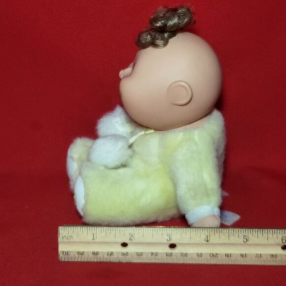 Cabbage Patch Kids Snugglies Baby Doll Yellow Plush Bear Brown Hair Xavier Rober - Picture 7 of 13